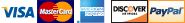 We Accept Visa, MasterCard, American Express, Discover & PayPal