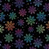 12" Rainbow Snowflake Pattern Vinyl By The Foot