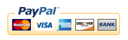 We accept PayPal, Visa, Mastercard, American Express & Discover Cards