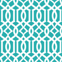 24 inch Hot Turquoise Trellis (Laminated) Vinyl By The Foot