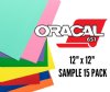 Oracal 651 Permanent Vinyl 12" x 12" Sample 15 Pack