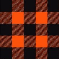 12" Orange / Black Buffalo Plaid (Laminated) Vinyl By The Foot