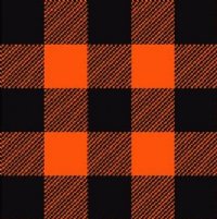 12" Orange / Black Buffalo Plaid (Laminated) Vinyl By The Foot