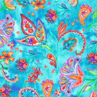 24" Sasia Paisley (Laminated) Vinyl By The Foot