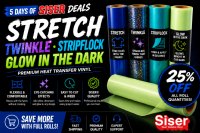Stretch, Twinkle, StripFlock, Glow in the Dark HTV Roll Sale