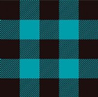 24" Turquoise / Black Buffalo Plaid (Laminated) Vinyl By The Foot