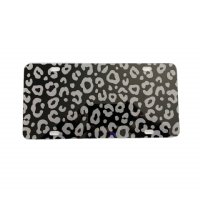 Black Grey Leopard Pattern Acrylic License Plate Blank