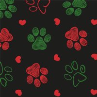 12" Christmas Paws Pattern Vinyl By The Foot