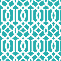 24 inch Hot Turquoise Trellis (Laminated) Vinyl By The Foot