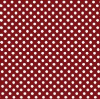 24" Maroon / White Polka Dots (Laminated) Vinyl By The Foot