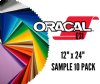 Oracal 631 Removeable Vinyl 12" x 24" Sample Sheet 10 Pack