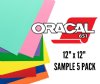Oracal 651 Permanent Vinyl 12" x 12" Sample 5 Pack