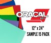 Oracal 651 Permanent Vinyl 12" x 24" Sample 15 Pack