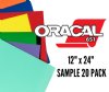 Oracal 651 Permanent Vinyl 12" x 24" Sample 20 Pack