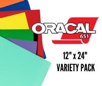 oracal 651 permanent vinyl 12 inch x 24 inch variety pack sheets