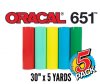 Oracal 651 Permanent Vinyl 30" x 5 Yard 5 Pack