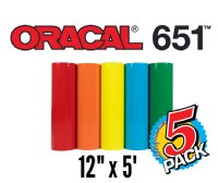 Oracal 651 Permanent Vinyl 12" x 5 Foot 5 Pack