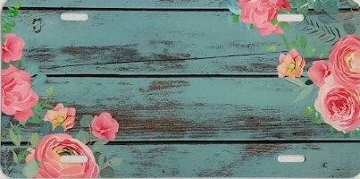 Barnwood Blue Printed 6"H X 12"W Aluminum License Plates