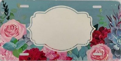 Spring Roses Printed 6"H X 12"W Aluminum License Plates