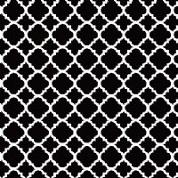 12" Black and White Quatrefoil (Laminated) Vinyl By The Foot