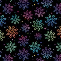 12" Rainbow Snowflake Pattern Vinyl By The Foot