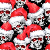 12" Santa Skulls Pattern Vinyl By The Foot