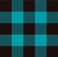 12" Turquoise / Black Buffalo Plaid (Laminated) Vinyl By The Foot