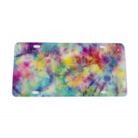 Watercolor Tie Dye Pattern Acrylic License Plate Blank