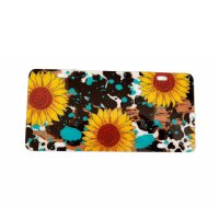 Western Sunflower Pattern Acrylic License Plate Blank